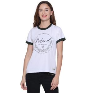 Ireland Wreath Ringer Lady Tshirt