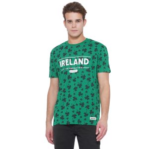 IRELAND SHAMROCK ALL OVER UNISEX T-SHIRT